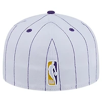 New Era Los Angeles Lakers Wordmark Pinstripe 59FIFTY Fitted Hat