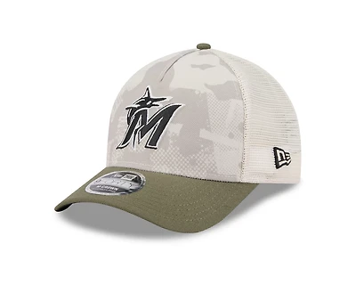 New Era Men's Miami Marlins  2025 Armed Forces Day M-Crown 9FORTY A-Frame