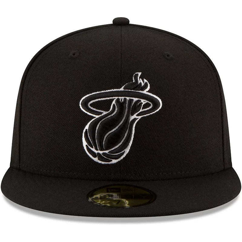 New Era Miami Heat  White Logo 59FIFTY Fitted Hat