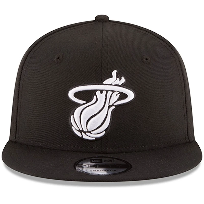 New Era Miami Heat  White Logo 9FIFTY Adjustable Snapback Hat