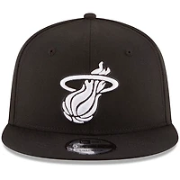 New Era Miami Heat  White Logo 9FIFTY Adjustable Snapback Hat