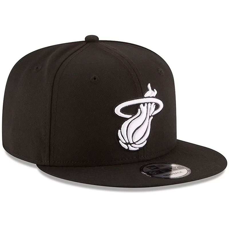 New Era Miami Heat  White Logo 9FIFTY Adjustable Snapback Hat