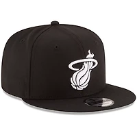 New Era Miami Heat  White Logo 9FIFTY Adjustable Snapback Hat