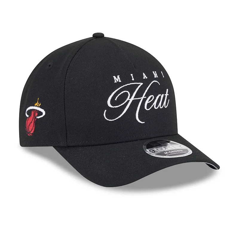 New Era Miami Heat 2025 NBA Draft M-Crown A-Frame 9FORTY Adjustable Hat
