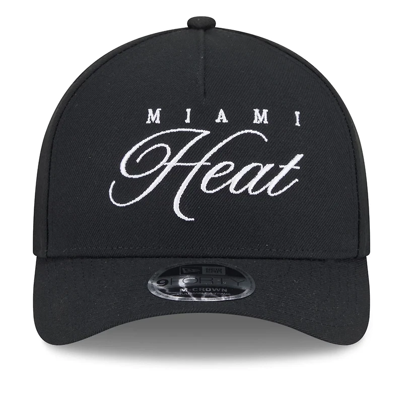 New Era Miami Heat 2025 NBA Draft M-Crown A-Frame 9FORTY Adjustable Hat