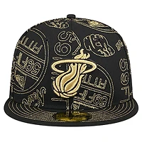 New Era Miami Heat 59FIFTY Day Allover Print Stencil Fitted Hat