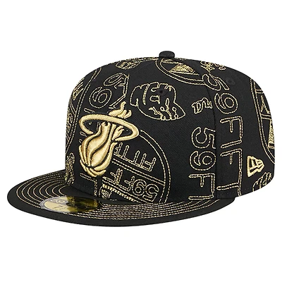 New Era Miami Heat 59FIFTY Day Allover Print Stencil Fitted Hat