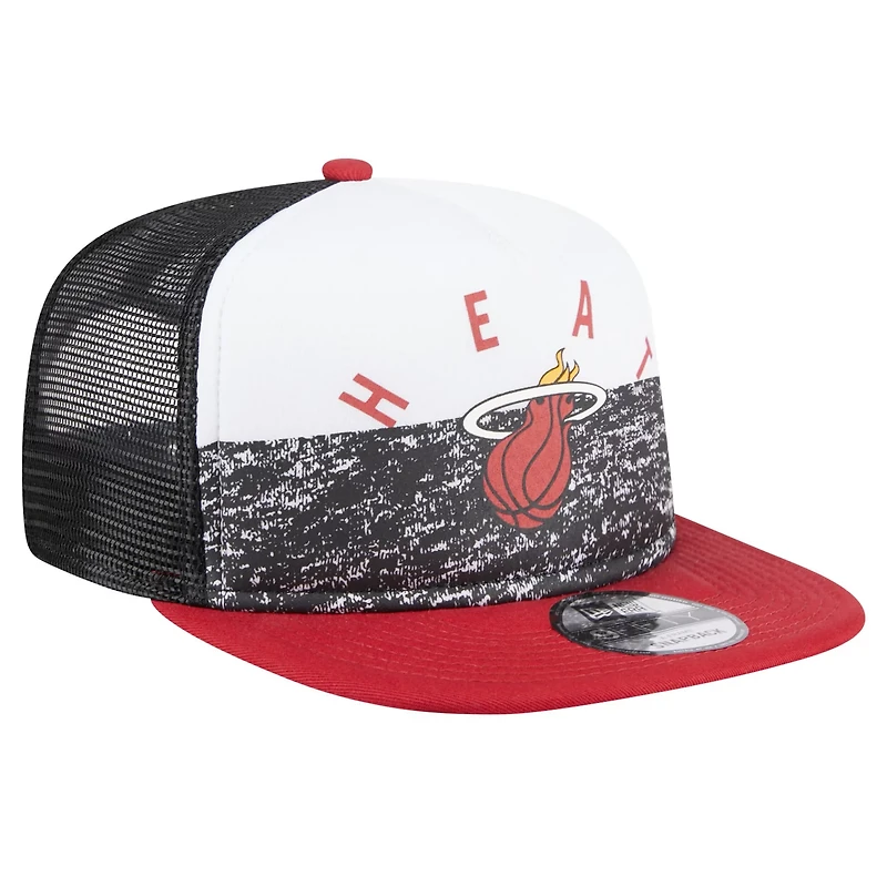 New Era Miami Heat Arch A-Frame Trucker 9FIFTY Snapback Hat