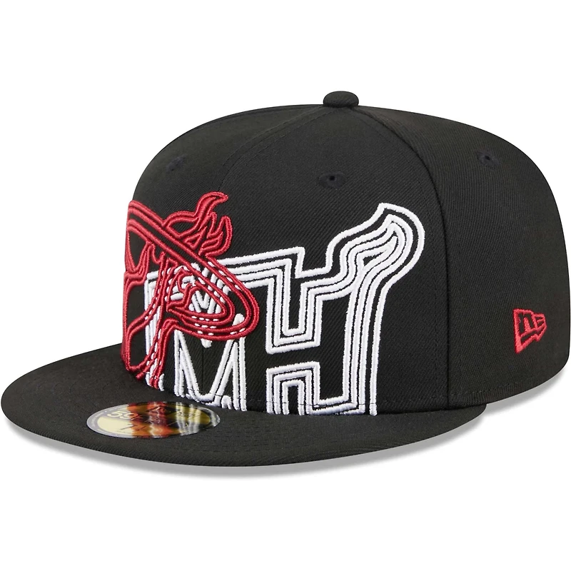 New Era Miami Heat Game Day Hollow Logo Mashup 59FIFTY Fitted Hat