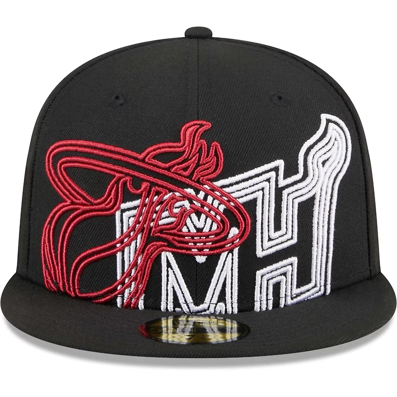 New Era Miami Heat Game Day Hollow Logo Mashup 59FIFTY Fitted Hat