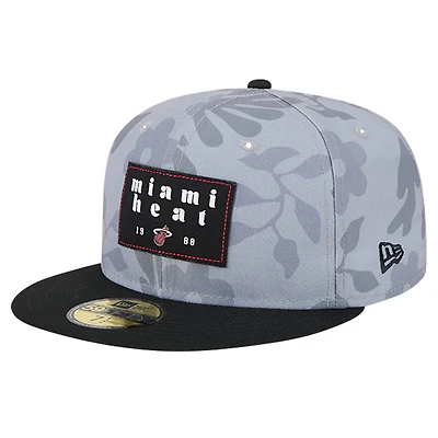 New Era Miami Heat Palm Fronds 2-Tone 59FIFTY Fitted Hat