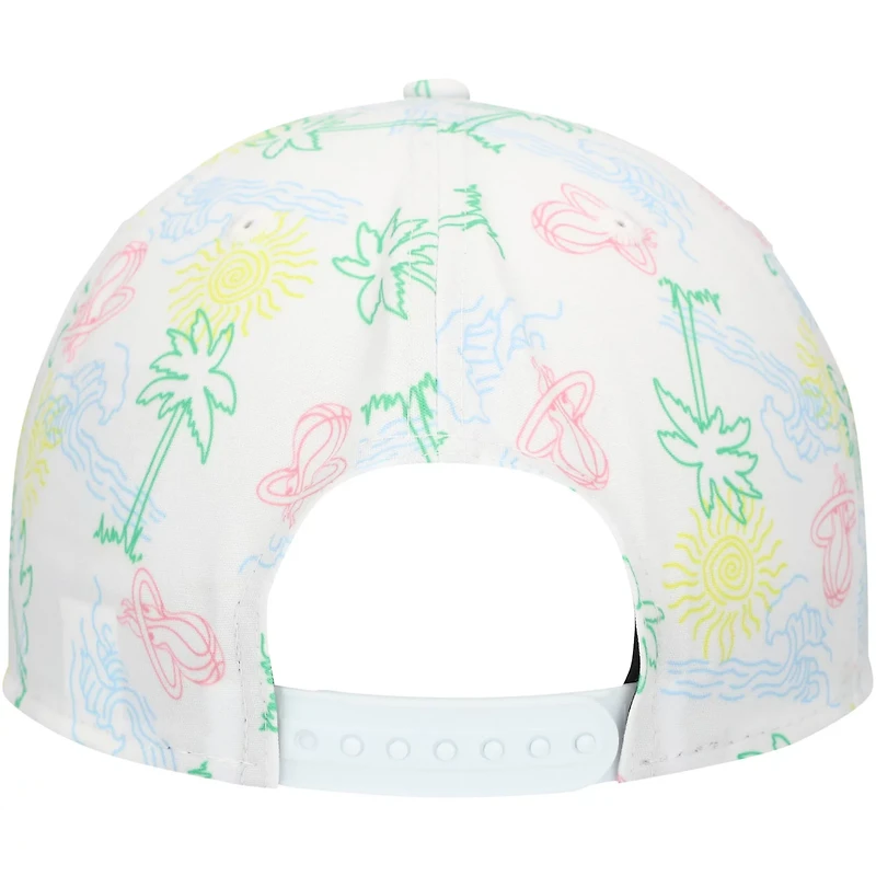 New Era Miami Heat Palm Trees and Waves Golfer Adjustable Hat