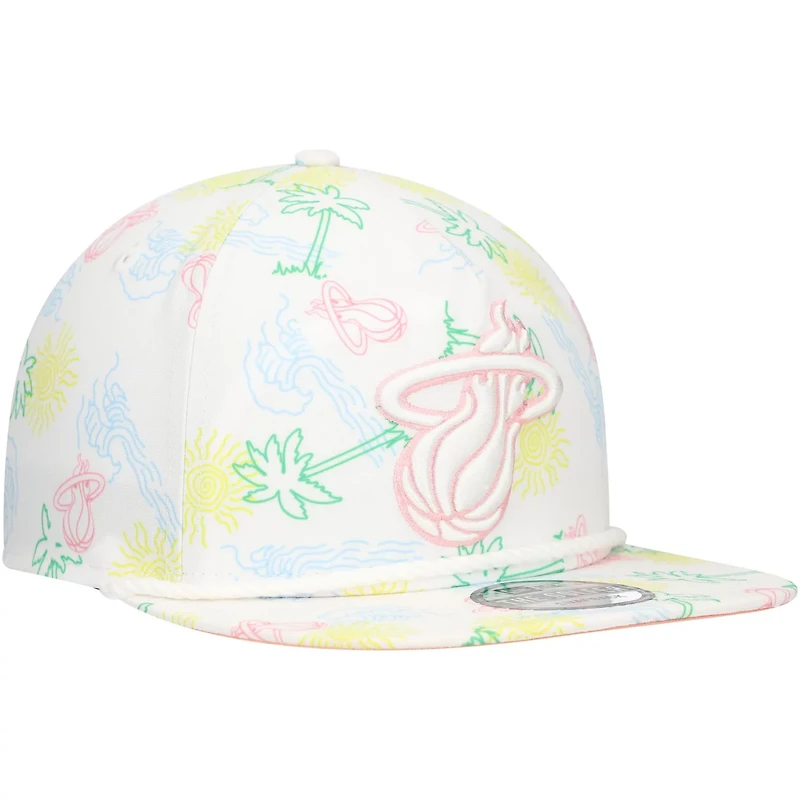 New Era Miami Heat Palm Trees and Waves Golfer Adjustable Hat