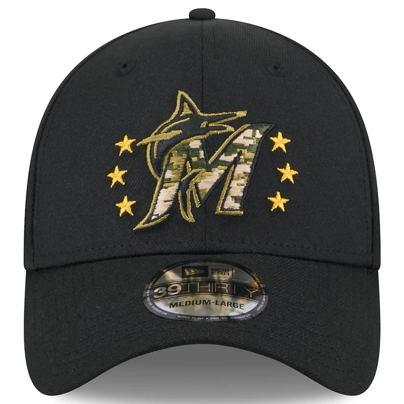 New Era Miami Marlins 2024 Armed Forces Day 39THIRTY Flex Hat