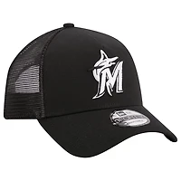 New Era Miami Marlins A-Frame 9FORTY Trucker Adjustable Hat