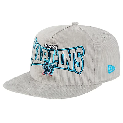 New Era Miami Marlins Corduroy Golfer Snapback Hat