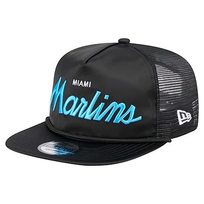 New Era Miami Marlins Retro Satin Script Golfer Adjustable Hat
