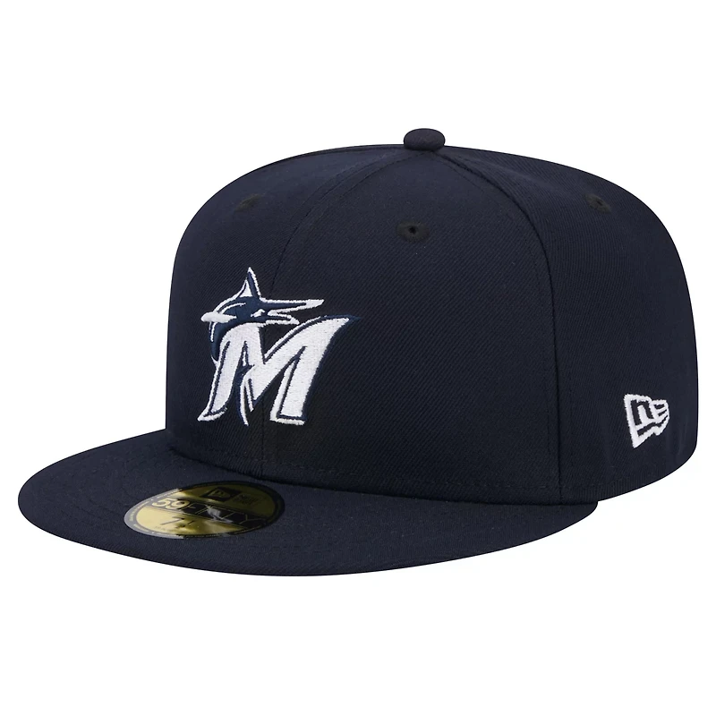New Era Miami Marlins White Logo 59FIFTY Fitted Hat