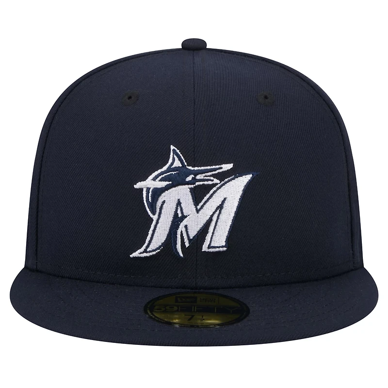 New Era Miami Marlins White Logo 59FIFTY Fitted Hat