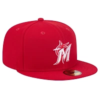 New Era Miami Marlins White Logo 59FIFTY Fitted Hat