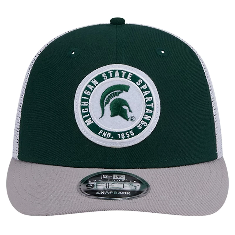 New Era Michigan State Spartans Throwback Circle Patch 9FIFTY Trucker Snapback Hat