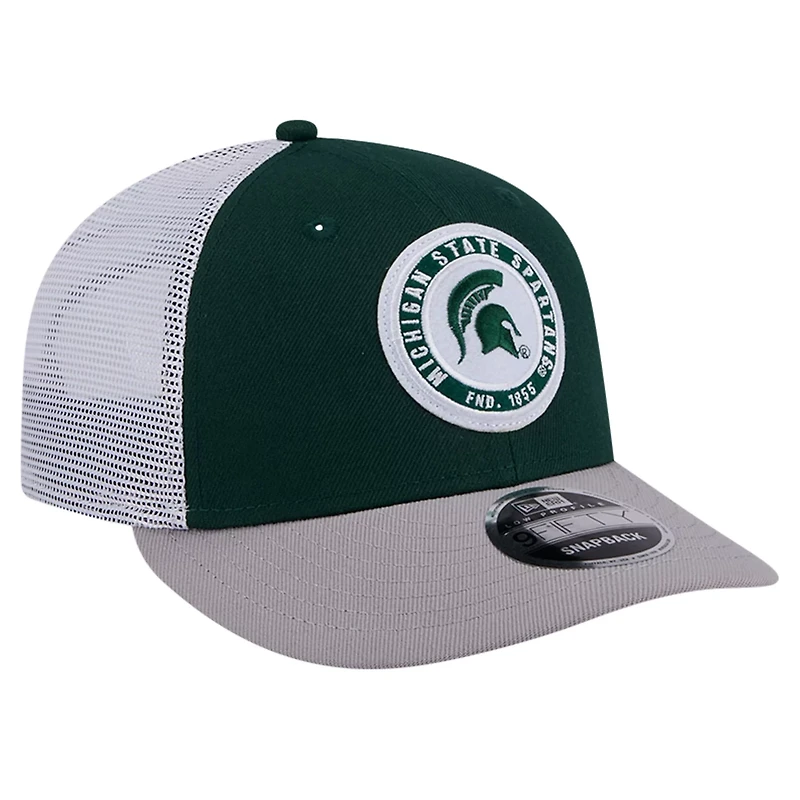 New Era Michigan State Spartans Throwback Circle Patch 9FIFTY Trucker Snapback Hat