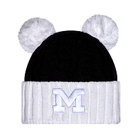 New Era Michigan Wolverines Tonal Cuffed Knit Hat with Double Poms