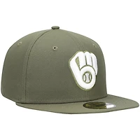 New Era Milwaukee Brewers White Logo 59FIFTY Fitted Hat