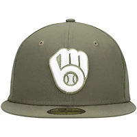New Era Milwaukee Brewers White Logo 59FIFTY Fitted Hat