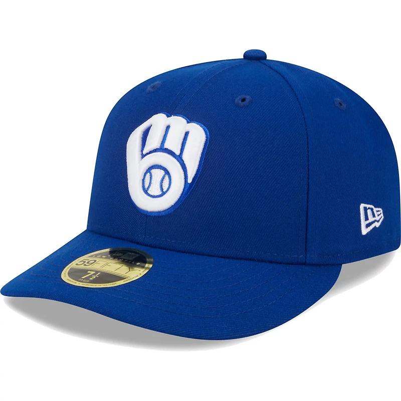 New Era Milwaukee Brewers White Logo Low Profile 59FIFTY Fitted Hat