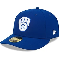 New Era Milwaukee Brewers White Logo Low Profile 59FIFTY Fitted Hat