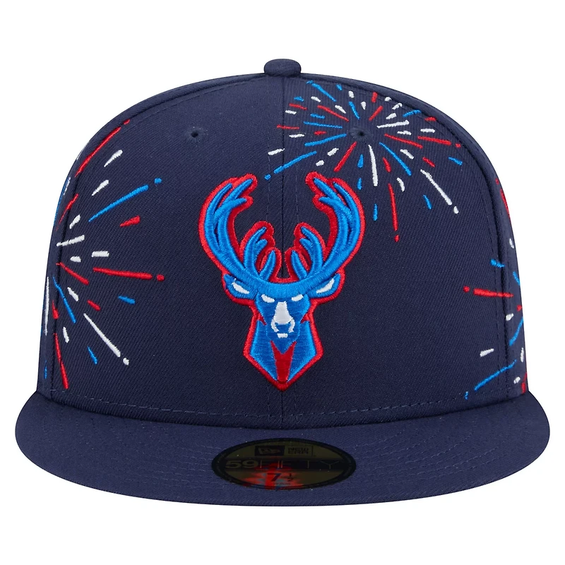 New Era Milwaukee Bucks Americana Fireworks 59FIFTY Fitted Hat