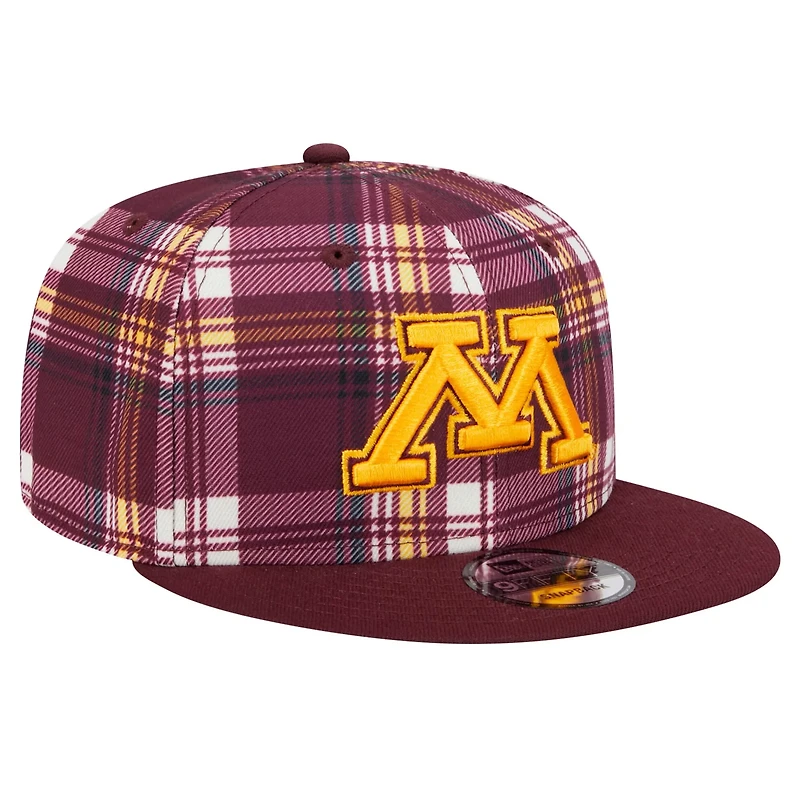 New Era Minnesota Golden Gophers Plaid 9FIFTY Snapback Hat