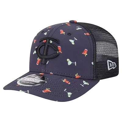 New Era Minnesota Twins Adventure Drinks Pattern 9SEVENTY Stretch-Snap Hat