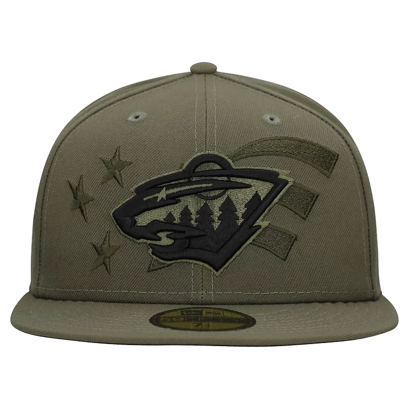 New Era Minnesota Wild Military Appreciation Flag 59FIFTY Fitted Hat