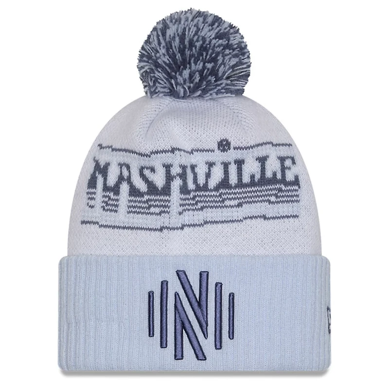 New Era Nashville SC 2025 Jersey Hook Cuffed Knit Hat With Pom