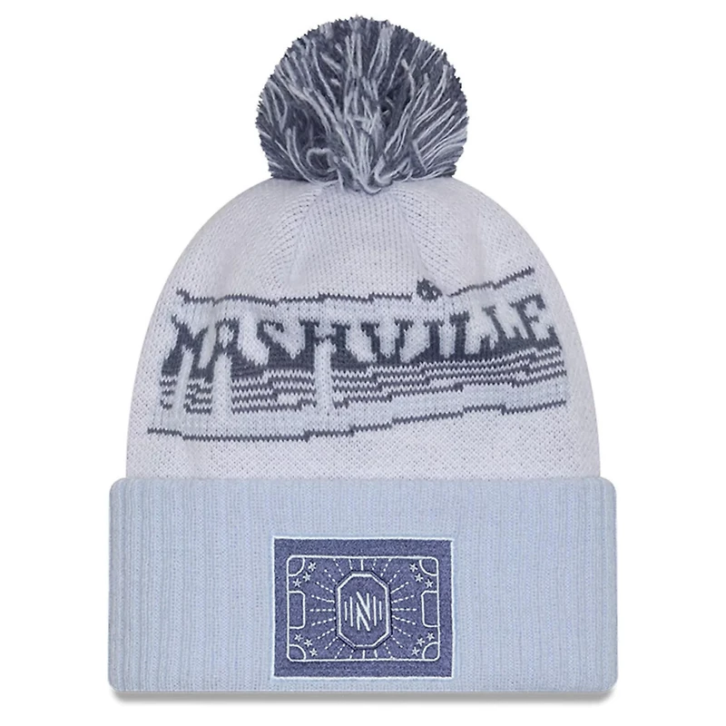 New Era Nashville SC 2025 Jersey Hook Cuffed Knit Hat With Pom