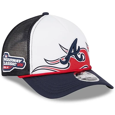 New Era Navy Atlanta Braves 2025 MLB Speedway Classic Fashion Pack A-Frame 9FORTY Adjustable Hat