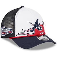 New Era Navy Atlanta Braves 2025 MLB Speedway Classic Fashion Pack A-Frame 9FORTY Adjustable Hat
