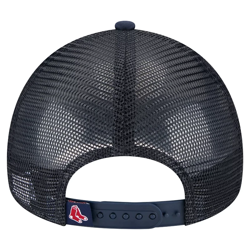 New Era Navy Boston Red Sox Painted A-Frame 9FORTY Trucker Adjustable Hat