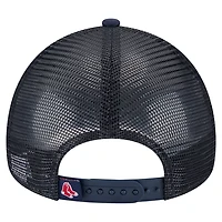 New Era Navy Boston Red Sox Painted A-Frame 9FORTY Trucker Adjustable Hat