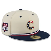 New Era Navy Chicago Cubs USA 250 Fourth of July 59FIFTY Fitted Hat