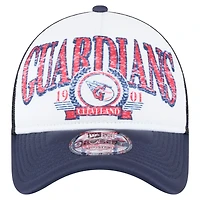 New Era Navy Cleveland Guardians Distressed 9FORTY A-Frame Adjustable Trucker Hat