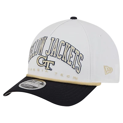 New Era Navy Georgia Tech Yellow Jackets Arch Two-Tone Rope 9FORTY A-Frame M-Crown Adjustable Hat