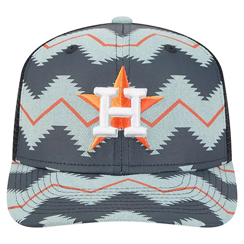 New Era Navy Houston Astros Aztec 9SEVENTY Adjustable Hat