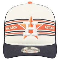 New Era Navy Houston Astros Banner A-Frame 9FIFTY Trucker Snapback Hat
