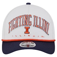 New Era Navy Illinois Fighting Illini Arch Two-Tone Rope 9FORTY A-Frame M-Crown Adjustable Hat