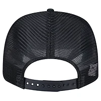 New Era /Navy Michigan Wolverines Striped 9SEVENTY Trucker Stretch-Snap Adjustable Hat