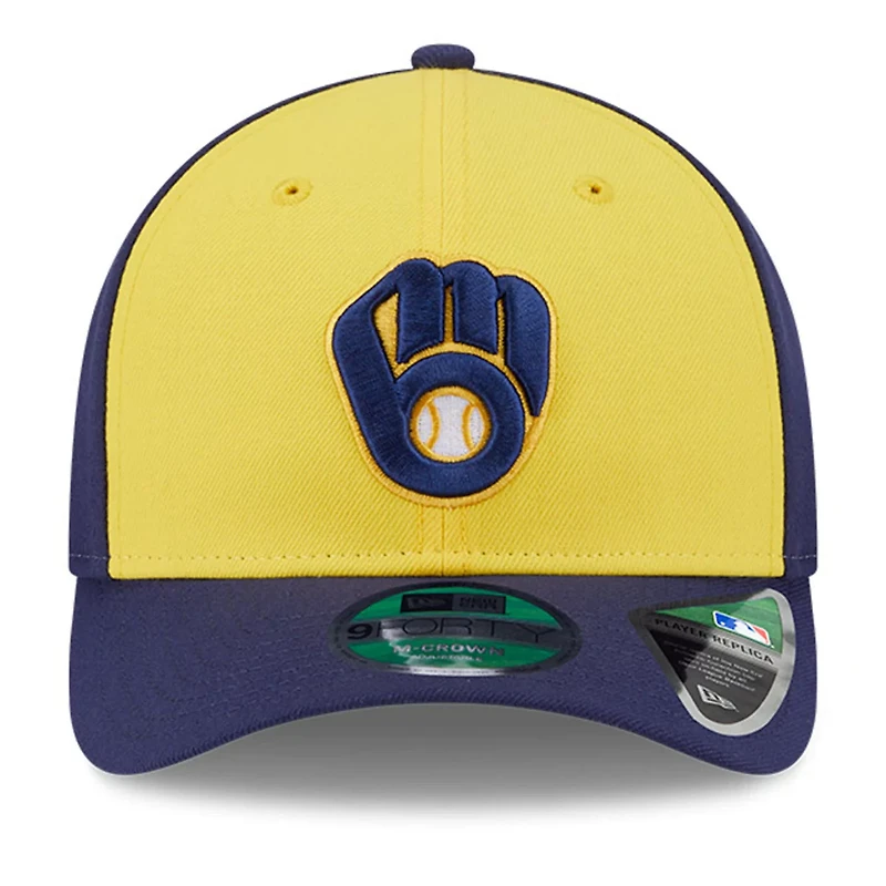 New Era Navy Milwaukee Brewers Player Replica 9FORTY Adjustable Hat