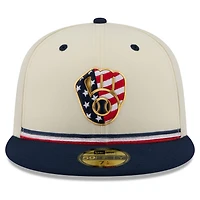 New Era Navy Milwaukee Brewers USA 250 Fourth of July 59FIFTY Fitted Hat
